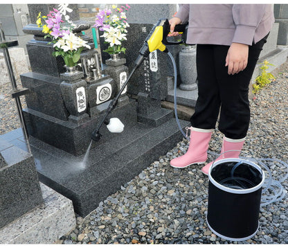 充電式 高圧洗浄機 折りたたみバケツ付き タンクレス 洗車 お風呂掃除 風呂そうじ 園芸 ガーデニング ベランダ掃除 噴霧器 バッテリー バケツ 水撒き(代引不可)
