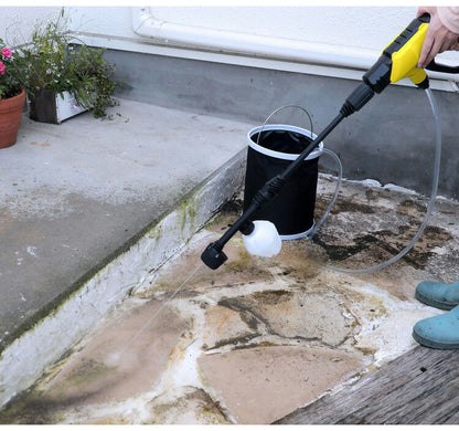 充電式 高圧洗浄機 折りたたみバケツ付き タンクレス 洗車 お風呂掃除 風呂そうじ 園芸 ガーデニング ベランダ掃除 噴霧器 バッテリー バケツ 水撒き(代引不可)