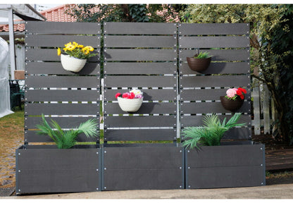 人工木 プランターフェンス 56x150 プランターボックス ガーデンフェンス ラティス フェンス ガーデニング 花台 棚 ガーデン ハンギング ベランダ 目隠し プランターラック 人工木(代引不可)