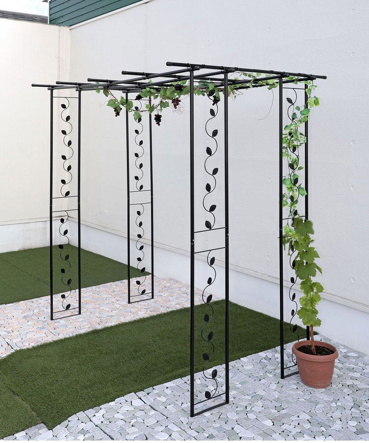 パーゴラ フルーツパーゴラ 小 幅120cm ガーデンパーゴラ ガーデンアーチ 藤棚 果樹棚 ガーデンファニチャー 資材 屋根 果物棚 キウイ棚 ぶどう棚 ブドウ棚 葡萄棚 園芸棚 栽培 葡萄 キウイ 棚(代引不可)