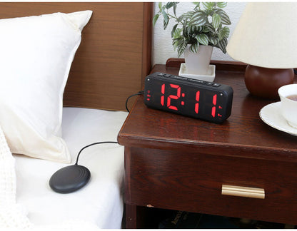 振動パット付き 目覚まし時計デジタルタイマー バイブレーション アラーム 音 起きれる 置き時計 目覚まし 時計 スヌーズ設定 寝坊防止 小型 コンパクト 振動式 子供 目覚まし時計(代引不可)