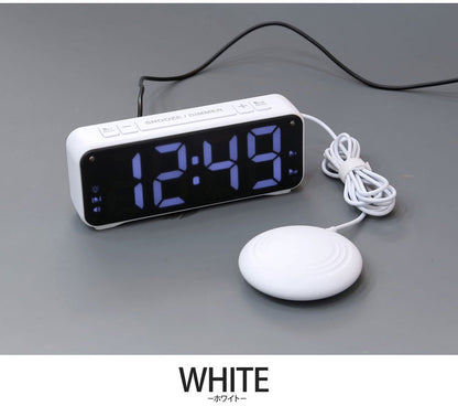 振動パット付き 目覚まし時計デジタルタイマー バイブレーション アラーム 音 起きれる 置き時計 目覚まし 時計 スヌーズ設定 寝坊防止 小型 コンパクト 振動式 子供 目覚まし時計(代引不可)