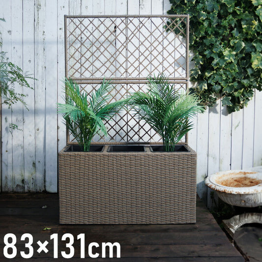 2-connect ツーコネクト ラタン調 フェンス付きプランターボックス デンマークデザイン ガーデンフェンス ラティス フェンス ガーデニング 花台 棚 ガーデン ハンギング ベランダ 目隠し(代引不可)