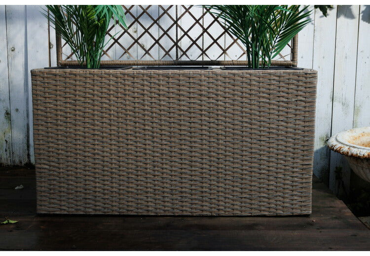 2-connect ツーコネクト ラタン調 フェンス付きプランターボックス デンマークデザイン ガーデンフェンス ラティス フェンス ガーデニング 花台 棚 ガーデン ハンギング ベランダ 目隠し(代引不可)