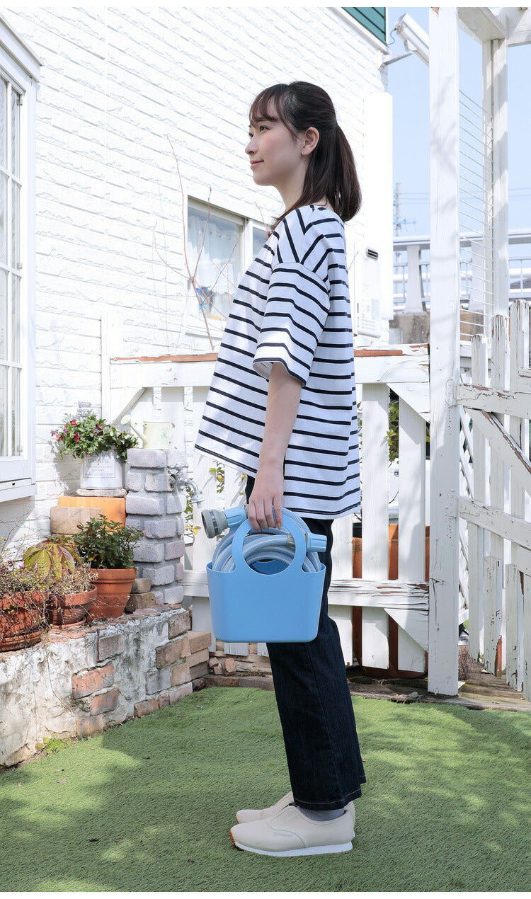 idroeasy ハイドロイージー イタリア製 伸びるホース 3.5~10m 収納バスケット付き 水の力で伸びる 伸縮ホース 洗車ホース 最大10m 持ち運び ホース ポータブル 洗車 水やり 水撒き 散水(代引不可)