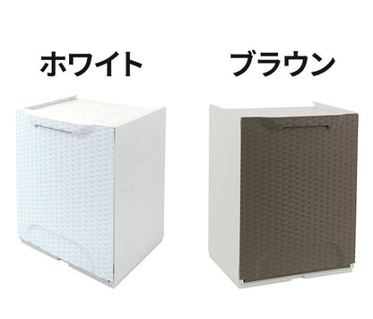 artplast アートプラスト イタリア製 ダストボックス 幅34cm ラタン調 ポリプロピレン 軽量 フラップ扉 完成品 スタッキング可能 ゴミ箱 ランドリー収納 サニタリー収納 衣類収納(代引不可)