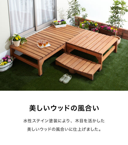 【500円OFF】ウッドテラス 180 天然木 ※180cm単品 縁台 濡れ縁 ステップ おしゃれ DIY 庭 ガーデニング ウッドデッキ(代引不可)