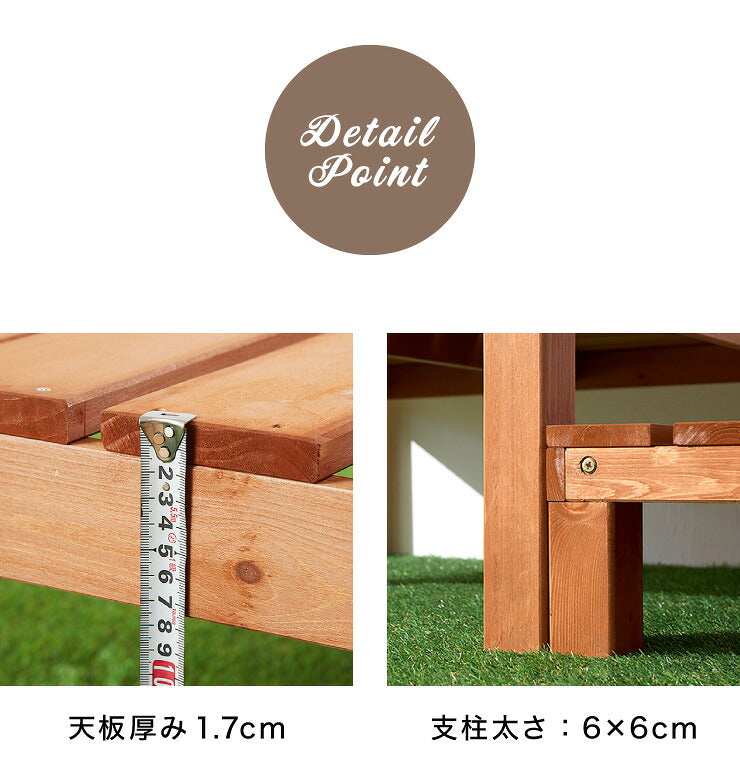 天然木  ウッドデッキ キット 0.5坪 セット 3点セット ウッドデッキ180+手すり+ステップ台 縁台 濡れ縁 キット ガーデンデッキ ガーデニング(代引不可)