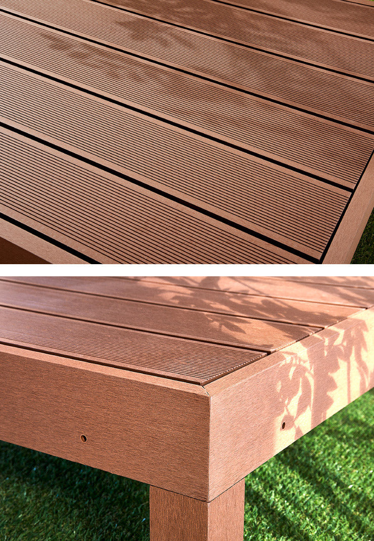 人工木ウッドデッキ 6点セット フルセット ウッドデッキ 木目調 樹脂 ガーデンデッキ ウッドデッキ(代引不可)