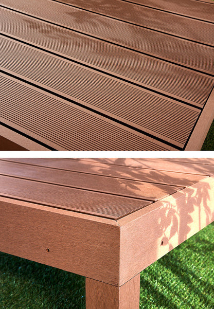 人工木ウッドデッキ 6点セット フルセット ウッドデッキ 木目調 樹脂 ガーデンデッキ ウッドデッキ(代引不可)