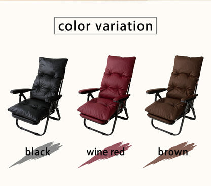 リラックスチェア リクライニングチェア ヘッドレスト可動式 フットレスト付 オットマン一体型 折りたたみ チェア(代引不可)