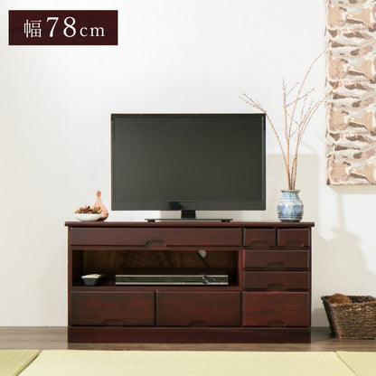 テレビ台 引き出し8杯 桐製 パーソナル ローボード テレビボード 32型 完成品 78cm テレビラック キャビネット(代引不可)
