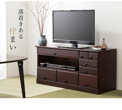 テレビ台 引き出し8杯 桐製 パーソナル ローボード テレビボード 32型 完成品 78cm テレビラック キャビネット(代引不可)