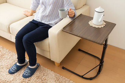 テーブル 高さ調節 幅44cm 奥行45cm 高さ58-70cm 角度調節 ななめ 水平 折りたたみ 木目調 ホワイト リビング デスク マルチテーブル サイドテーブル パソコンデスク 作業台 机 コンパクト 軽量