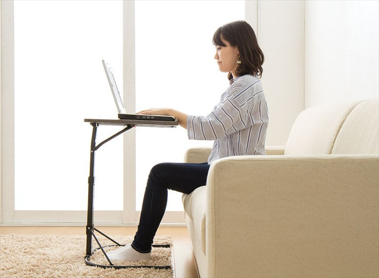 テーブル 高さ調節 幅44cm 奥行45cm 高さ58-70cm 角度調節 ななめ 水平 折りたたみ 木目調 ホワイト リビング デスク マルチテーブル サイドテーブル パソコンデスク 作業台 机 コンパクト 軽量