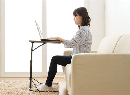 テーブル 高さ調節 幅44cm 奥行45cm 高さ58-70cm 角度調節 ななめ 水平 折りたたみ 木目調 ホワイト リビング デスク マルチテーブル サイドテーブル パソコンデスク 作業台 机 コンパクト 軽量