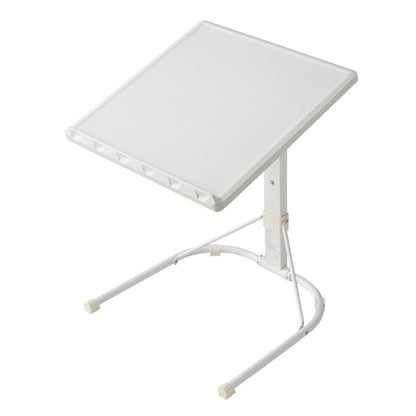 テーブル 高さ調節 幅44cm 奥行45cm 高さ58-70cm 角度調節 ななめ 水平 折りたたみ 木目調 ホワイト リビング デスク マルチテーブル サイドテーブル パソコンデスク 作業台 机 コンパクト 軽量