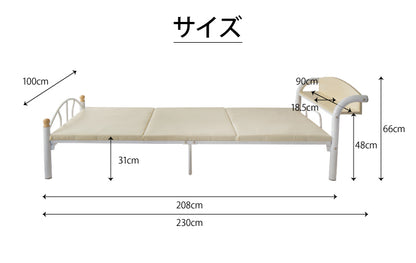 棚付きパイプベッド シングル フレームのみ 収納 宮付き 棚付き パイプベッド シングルサイズ(代引不可)