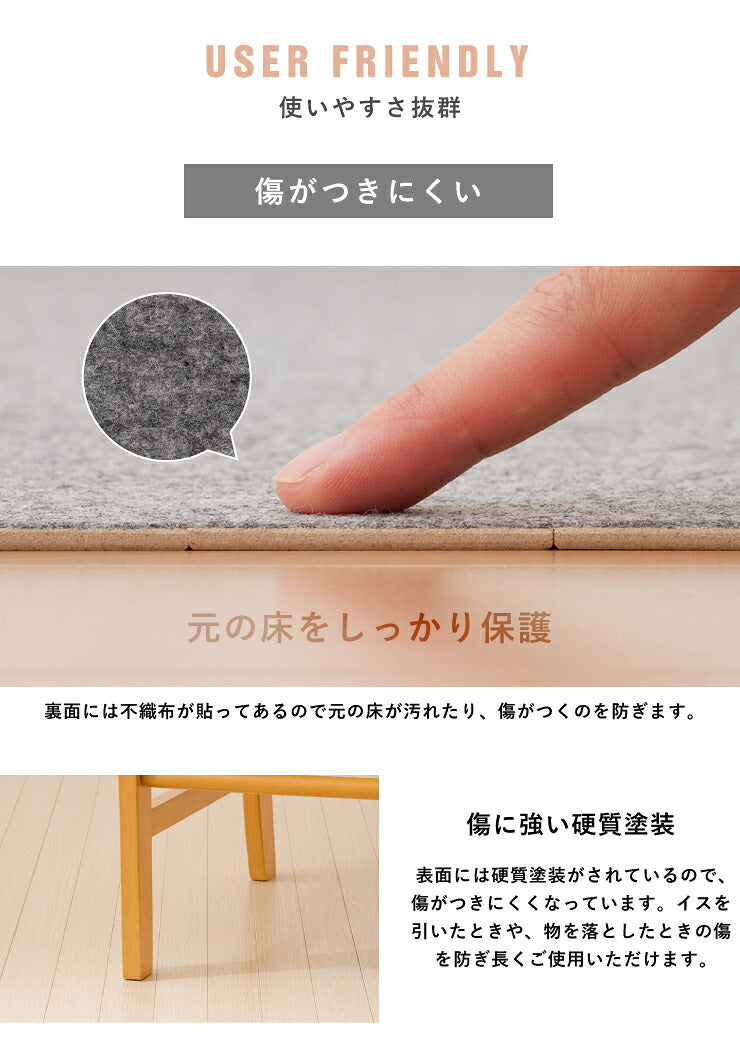 ウッドカーペット 江戸間 3畳 260cm×175cm フローリング フロア材 置くだけ カーペット マット 低ホルマリン 抗菌 防臭 軽量(代引不可)