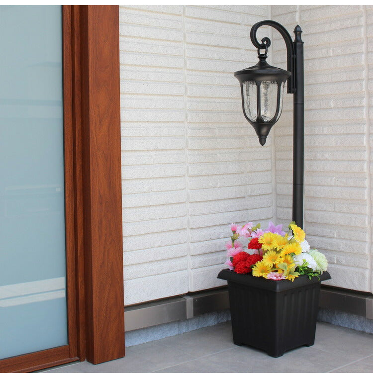 プランター付き 吊り下げ型 ソーラーライト 1灯 プランター付きソーラーライト プランター付き 屋外 外灯 街灯 フラワーポット オレンジライト 玄関 植木鉢 プランター(代引不可)