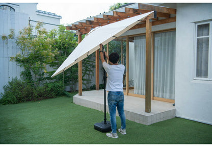 ガーデンパラソル 角度が変えられるパラソル 約幅270cm ハンキングパラソル 大型 庭 ガーデン 遮光 パラソル シェード(代引不可)