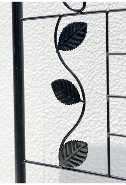 フェンス付き フラワースタンド スリム 2段 幅60cm ガーデンフェンス ラティス アイアン フェンス ガーデニング 花台 棚 ガーデン ハンギング ベランダ 目隠し プランターラック スチール(代引不可)