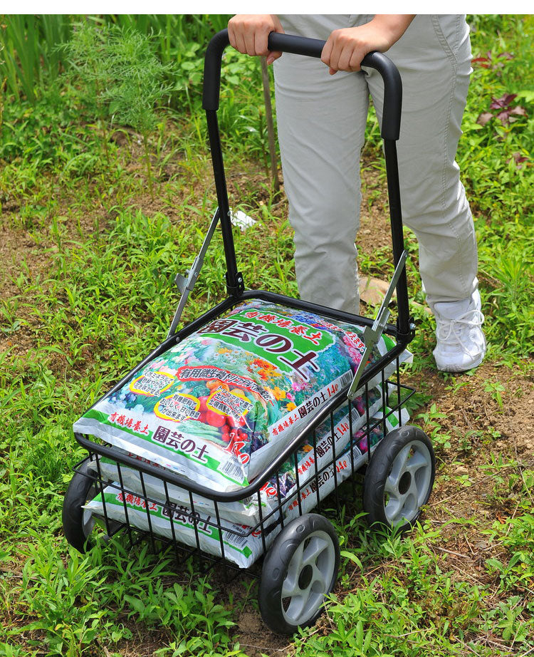 カゴ付き便利カート コンパクト 折り畳み キャリーカート かご付き カゴ付き 軽量 台車 買い物 マルチキャリーカート ショッピング カート バスケット ゴミ出し(代引不可)