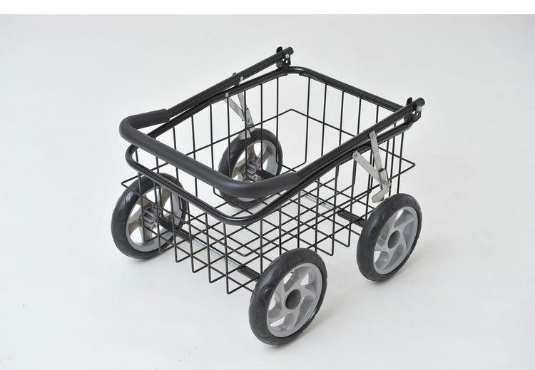 カゴ付き便利カート コンパクト 折り畳み キャリーカート かご付き カゴ付き 軽量 台車 買い物 マルチキャリーカート ショッピング カート バスケット ゴミ出し(代引不可)
