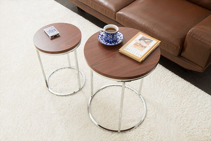 丸形 サイドテーブル 丸 円 セット テーブル 大小 2台組 ネストテーブル リビングテーブル ナイトテーブル ローテーブル 机(代引不可)