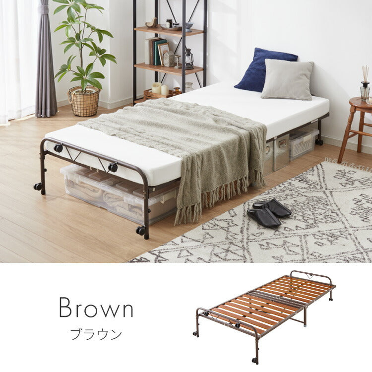 折り畳み式スノコベッド　Sサイズ（ナチュラル）※即発送可能※ 折りたたみすのこベッド シングル 折りたたみベッド すのこタイプ