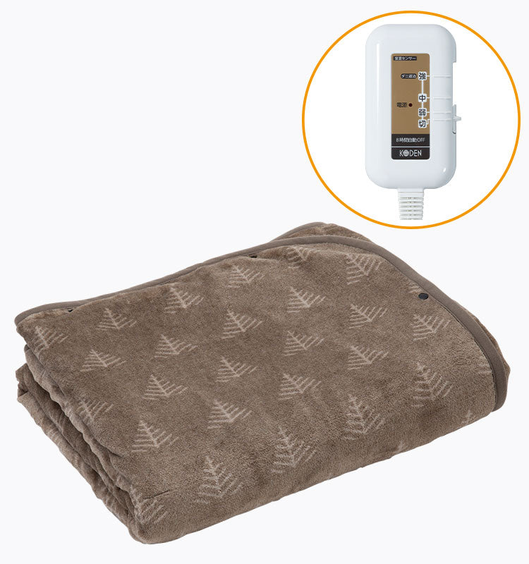 電気ひざかけ毛布 160×140cm ホットローブ 着る毛布 フランネル 節電 ブランケット 節約 電気毛布 防寒対策 ひざ掛け 羽織る ツリー柄 おしゃれ 暖か 丸洗い 洗濯 ダニ退治 CWN162G-HK