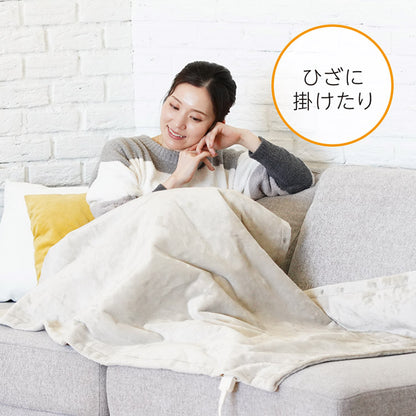 フード付き 140×80cm フランネル 電気ひざかけ毛布 ホットローブタイプ ボタン付き 着る 被る 掛ける 冬 あたたか ホット 毛布 140×80サイズ CWH141G-HJ