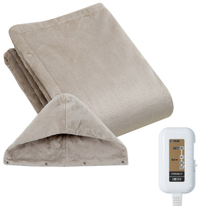 フード付き 140×80cm フランネル 電気ひざかけ毛布 ホットローブタイプ ボタン付き 着る 被る 掛ける 冬 あたたか ホット 毛布 140×80サイズ CWH141G-HJ