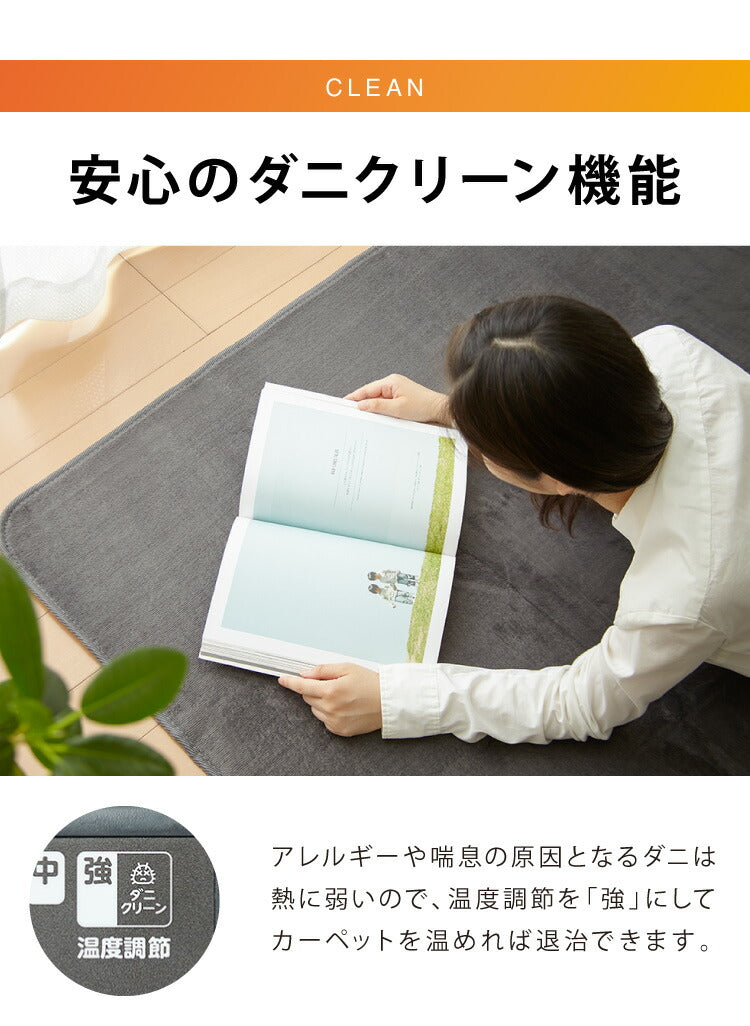 電気カーペット 2畳 正方形 176×176 ホットカーペット ホットマット ダニクリーン アルミ保温シート付 ダニ退治 省エネ