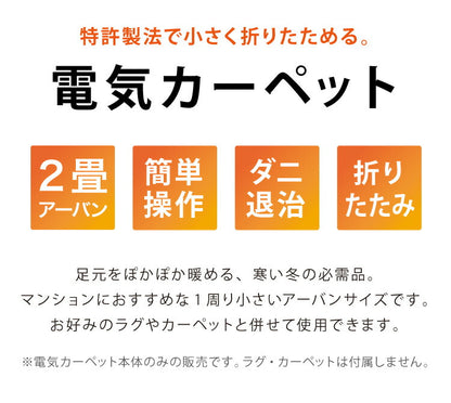 電気カーペット 2畳 正方形 168×168 ホットカーペット ホットマット ダニクリーン ダニ退治