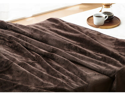 電磁波カット フランネル 電気掛け敷き毛布 188×130cm 本体丸洗い可能 ダニ退治 スライド調節 室温センサー 電気毛布 ブラウン