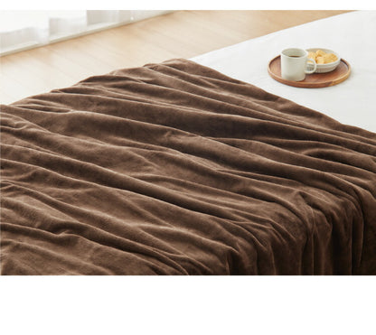 フランネル掛敷電気毛布 188×180cm ダブル 洗える 電気毛布 抗菌 防臭 防ダニ 本体丸洗い 室温センサー ダニ退治 ブラウン 掛け敷き