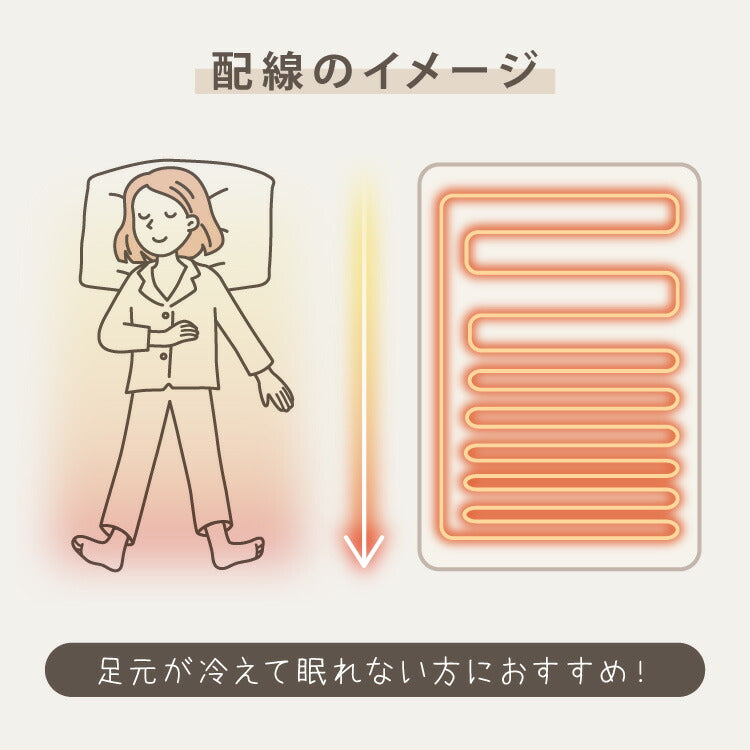 ぽこぽこフランネル 電気敷毛布 電気掛敷毛布 130×80cm 188×130cm 丸洗いOK 冬 あったかグッズ 床冷え対策 快眠 一人暮らし CWA401G-WM CWB551G-WM