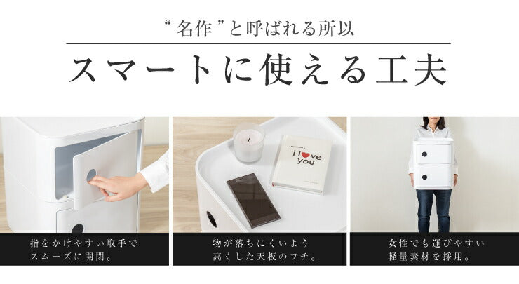 プラスチック収納 3段 角形 リプロダクト デザイナーズ家具 デザイナーズ インテリア 収納 チェスト ボックス お洒落 オシャレ 【訳あり品】