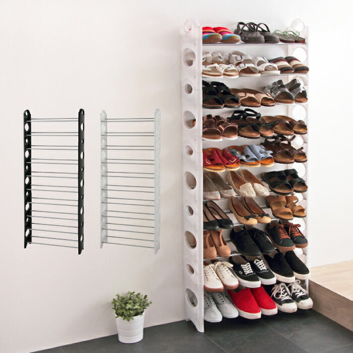 シューズラック 10段 収納 靴箱 シューズボックス 下駄箱 靴入れ 薄型 スリム シューズbox