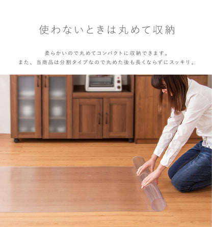 床保護シート 180×180 正方形 キッチンマット PVCキッチンマット PVC 床 保護 クリア フローリング 保護シート 保護マット 透明マット マット フロアマット ダイニングマット 撥水 クリア 1.5mm厚 透明 防水 床暖房対応 クリアマット