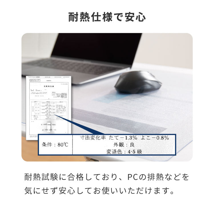デスクマット 透明 60×43cm エンボス加工 マウス対応 防水 抗菌 PVCマット ソフトタイプ 1.5mm厚 デスクシート【送料無料】
