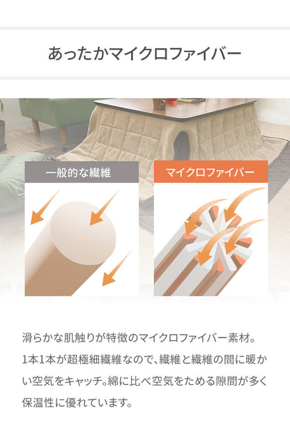 省スペースこたつ掛敷セット こたつ布団 省スペース 掛敷セット 正方形 180×180 敷き布団 145×145cm あったか ふわふわ リバーシブル マイクロファイバー コンパクト 暖かい