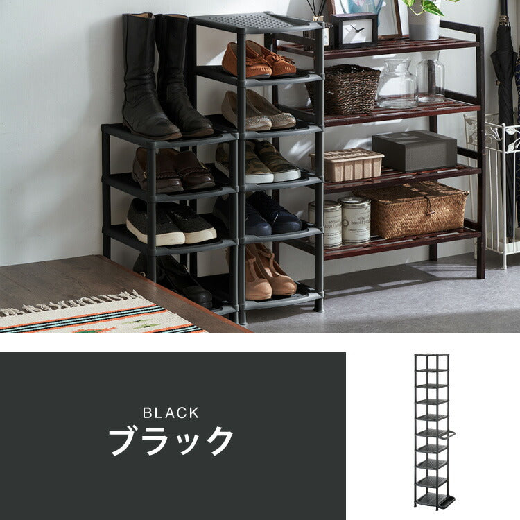 新品未開封☆シューズラック スリム ブラック シューズラック スリム 省スペース 10段 大容量 傘立て付き シンプル