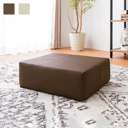 低反発クッション レザー調 四角 PU クッション 四角 クスエア 低反発 合皮 フェイクレザー レザー 撥水 極厚  スクエアクッション クッション 椅子 フロアクッション 座椅子 座布団 シートクッション ブラウン アイボリー