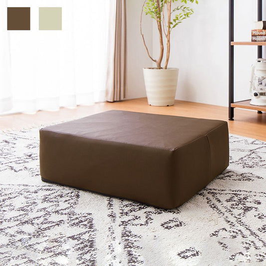 低反発クッション レザー調 四角 PU クッション 四角 クスエア 低反発 合皮 フェイクレザー レザー 撥水 極厚  スクエアクッション クッション 椅子 フロアクッション 座椅子 座布団 シートクッション ブラウン アイボリー