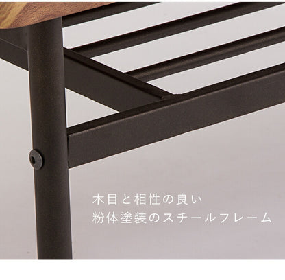 センターテーブル おしゃれ 棚付き 収納 木目 スチール ブラウン リビング テレワーク 在宅勤務 一人暮らし 新生活 テーブル ローテーブル リビングテーブル 座卓 棚付 モダン レトロ 北欧 ヴィンテージ