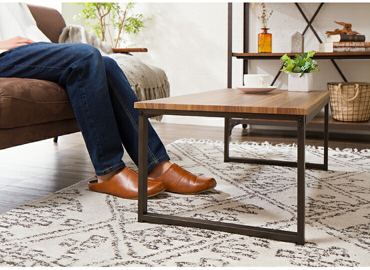 センターテーブル テーブル 木製 木目 スチール脚 幅90cm ローテーブル リビングテーブル コーヒーテーブル シンプル オシャレ センターテーブル モダン 北欧 天然木 西海岸 インテリア ヴィンテージ 一人暮らし