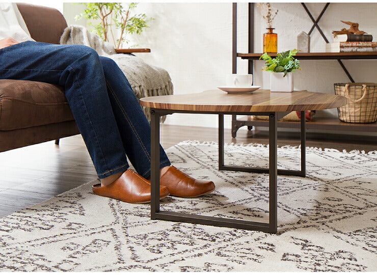 変形デザインセンターテーブル テーブル デザインテーブル 木製 木目 ローテーブル リビングテーブル コーヒーテーブル センターテーブル モダン 北欧 天然木 西海岸 カフェ風 インテリア ヴィンテージ