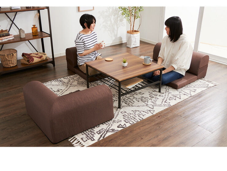 センターテーブル 正方形 おしゃれ 棚付き 収納 木目 スチール ブラウン リビング テレワーク 在宅勤務 一人暮らし 新生活 テーブル ローテーブル リビングテーブル 座卓 棚付 モダン レトロ 北欧 ヴィンテージ